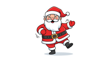 Joyful Santa Claus dancing with holiday cheer, bringing festive vibes and happiness to Christmas celebrations, a whimsical and heartwarming seasonal icon