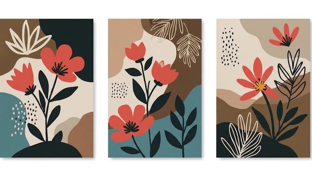 Abstract floral art on canvas, likely for home decor