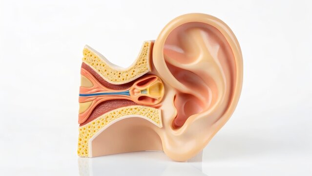 Anatomy Model of the Human Ear Showing Internal Structures