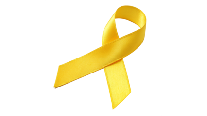 Yellow ribbon symbolizes hope and support for loved ones facing challenges and hardships in various situations a transparent background