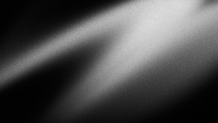 Abstract black white grainy background, monochrome dark gradient noise texture banner header backdrop poster wallpaper design