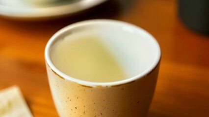 Close up of objects in brown cups