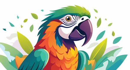 Macaw portrait vector illustration