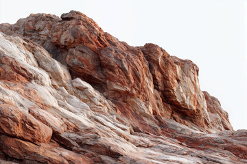 Red and white rock formation with intricate layers and textures
