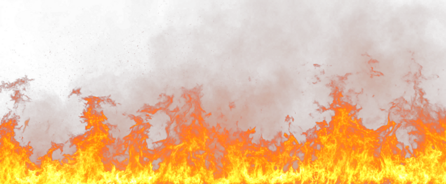 Fiery Inferno Blaze with Glowing Orange Flames on Transparent Fire Background - Powered by Adobe
