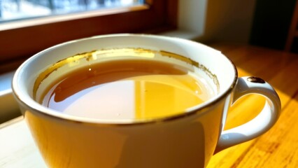 Close up of the delicious food in the yellow cup