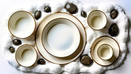 Close up of White Plate Artifacts