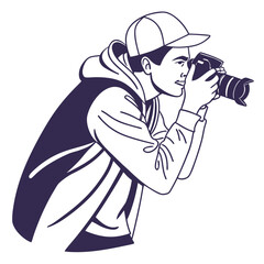 A photographer taking a photo with a camera