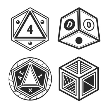 Collection of different dice for board games
