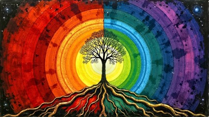 Artistic Close up of Colorful Trees