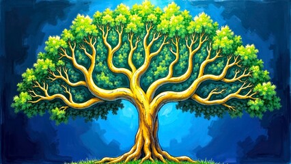 Artistic Close up of Colorful Trees