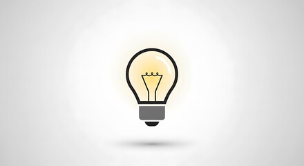 Glowing light bulb icon representing idea, innovation and solution