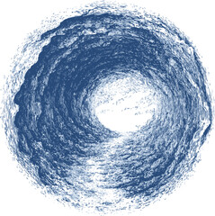 Water vortex sketch, hand drawn swirling whirlpool with textured circular motion — stock vector