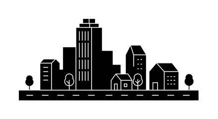 Obraz premium Cityscape Silhouette Illustration