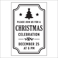 Christmas Invitation Label Design