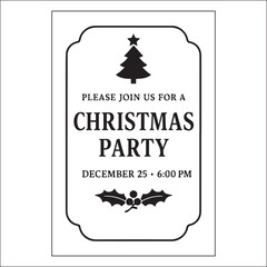 Christmas Invitation Label Design
