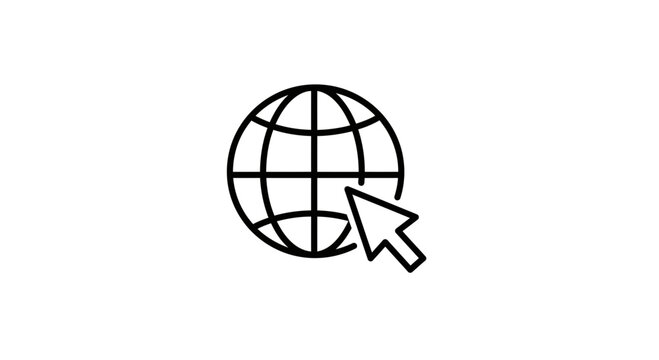 Globe with Cursor Icon
