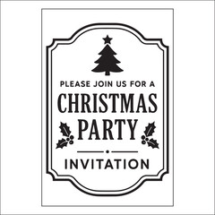 Christmas Invitation Label Design