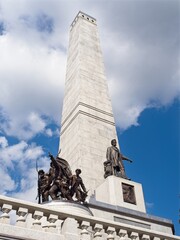 Lincoln Tomb and Monument (left side view, close-up), Oak Ridge Cemetery, Springfield Illinois