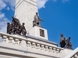 Lincoln Tomb and Monument (left side view, close-up of statues), Oak Ridge Cemetery, Springfield Illinois
