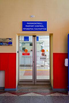 Passport control office in the Narva Railway Station in Estonia