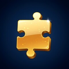 A single golden puzzle piece against a blue backdrop, representing unity and the search for solutions.