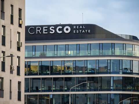 Bratislava, Slovakia - October 20, 2025: Cresco Real Estate is a leading real estate developer.