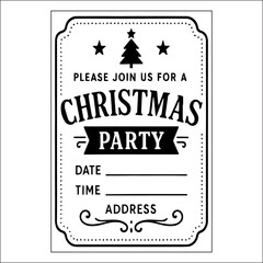 Christmas Invitation Label Design