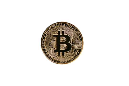 bitcoin on white background and png file
