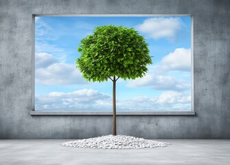 A white minimal design home is complemented by a green lounge area atrium