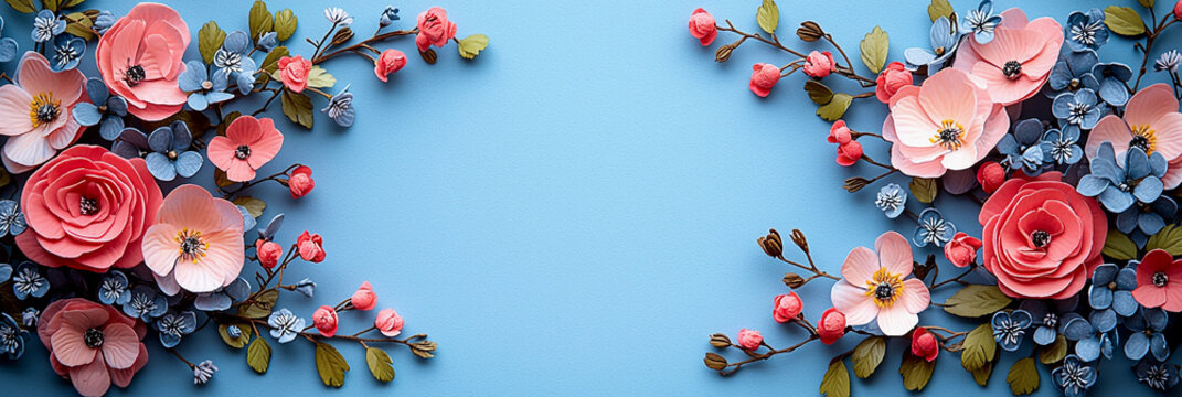 Baptism card invitation with floral design on pastel background Generative AI