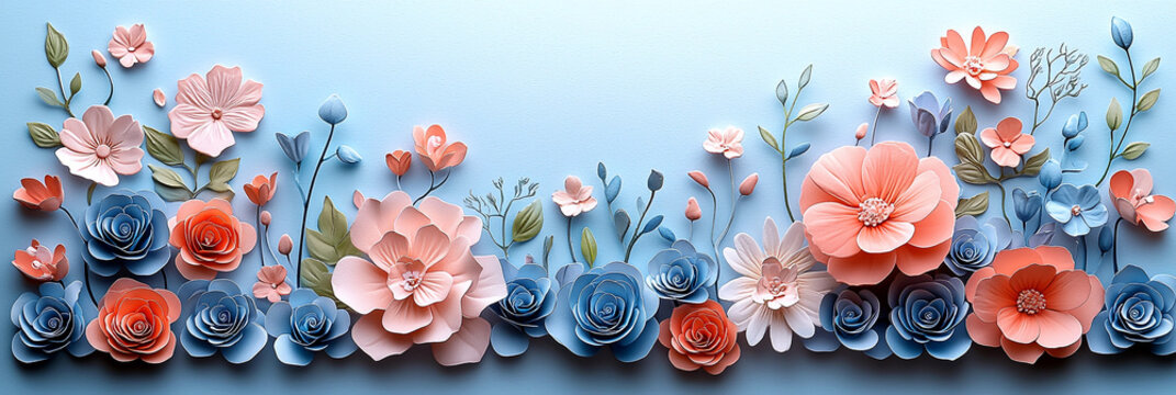 Baptism invitation card with pastel flower design Generative AI