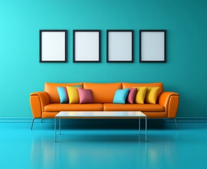 Beige sofa with contemporary elegance, situated in a newly decorated moroccan living area