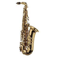 Obraz premium Golden saxophone isolated on transparent background