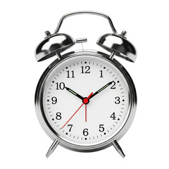 Retro alarm clock isolated on transparent background