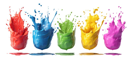 Colorful Paint Splash Isolated on Transparent Background for Artistic Projects
