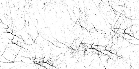 Crack and scratched grunge dust wall urban background texture vector. crack cement wall texture. black textured grainy cracked ground lines isolated on white. distressed overlay grainy texture.