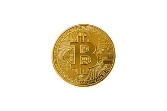 Bitcoin coin isolated on white
