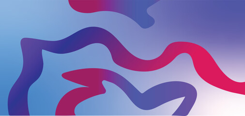 Abstract Background with Blue and Purple  red Gradient Waves. Color Fluid Liquid Shapes. Vector Flow Hologram Pattern design.