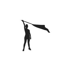 woman waving a flag