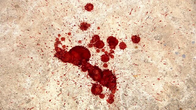 Crimson Splatter: Capturing a dramatic scene of crimson splatters on a textured surface, evoking a sense of intensity and mystery, this image is perfect for adding a touch of suspense.