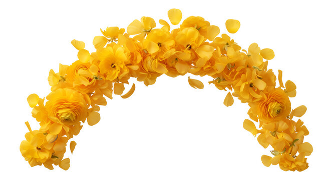 Bright Floral Arch Decorative Yellow Buttercup Garland for Celebrations - Powered by Adobe