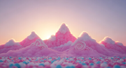 Candy Mountains and Lollipop Clouds at Sunrise sweets