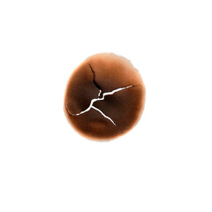 Cracked Burnt Paper Circle Isolated PNG - Intense Fire Damage Mark Overlay with Dark Charring
