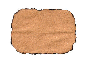 Burnt Kraft Paper Shape with Jagged Edges - Vintage Brown Texture Cutout on Transparent Background PNG
