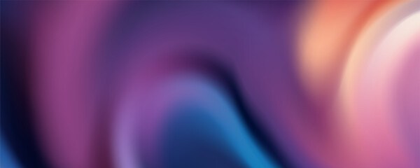 Dynamic gradient flow of turquoise, purple, and peach colors in an abstract wavy composition. Modern digital art background for futuristic or creative visuals.