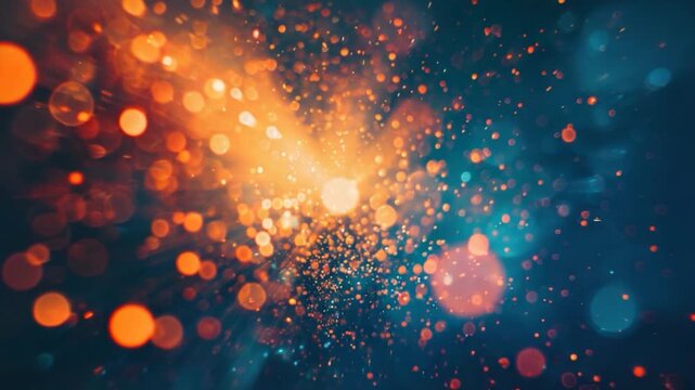 Video Blurry  with blended colors of blue and orange on the background, suitable for graphic design or digital art