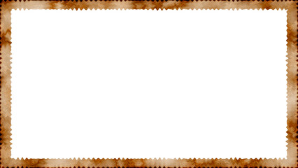 Wavy Burnt Paper Frame Border - Grunge Antique Photo Frame Overlay on White Background PNG
