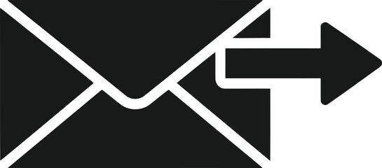 Sending Message Icon Delivering Information by Electronic Mail for Communication, Sharing Data, and Connecting People in Business, Personal, or Social Contexts with Arrow Direction