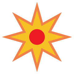 Abstract yellow sun icon vector illustration